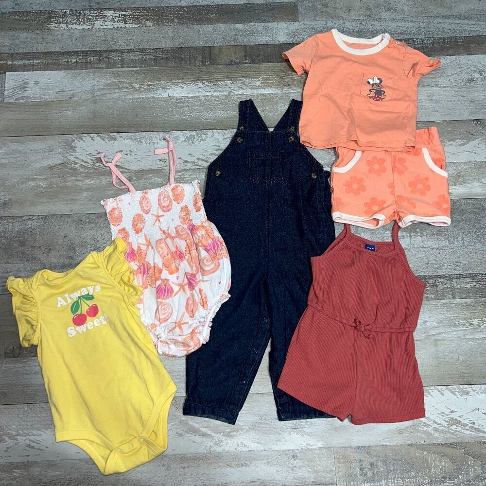 6-Piece Toddler Girl Outfit Bundle Size 12-18M